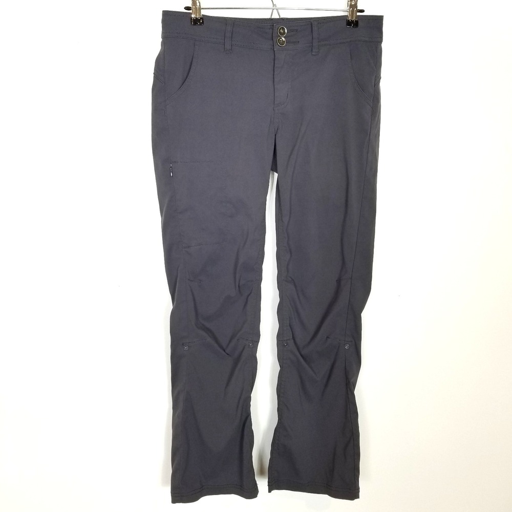 prAna Women's Halle Pants Sz 6 Gray Nylon Hiking Outdoor Roll Up